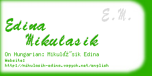 edina mikulasik business card